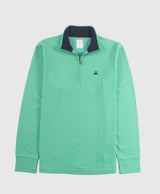 KNTFT SUEDED JSY OPN HEM HALF ZIP Gumdro