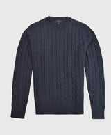 SWTFT CTN CABLE CREW WITH LOGO Navy Blaz