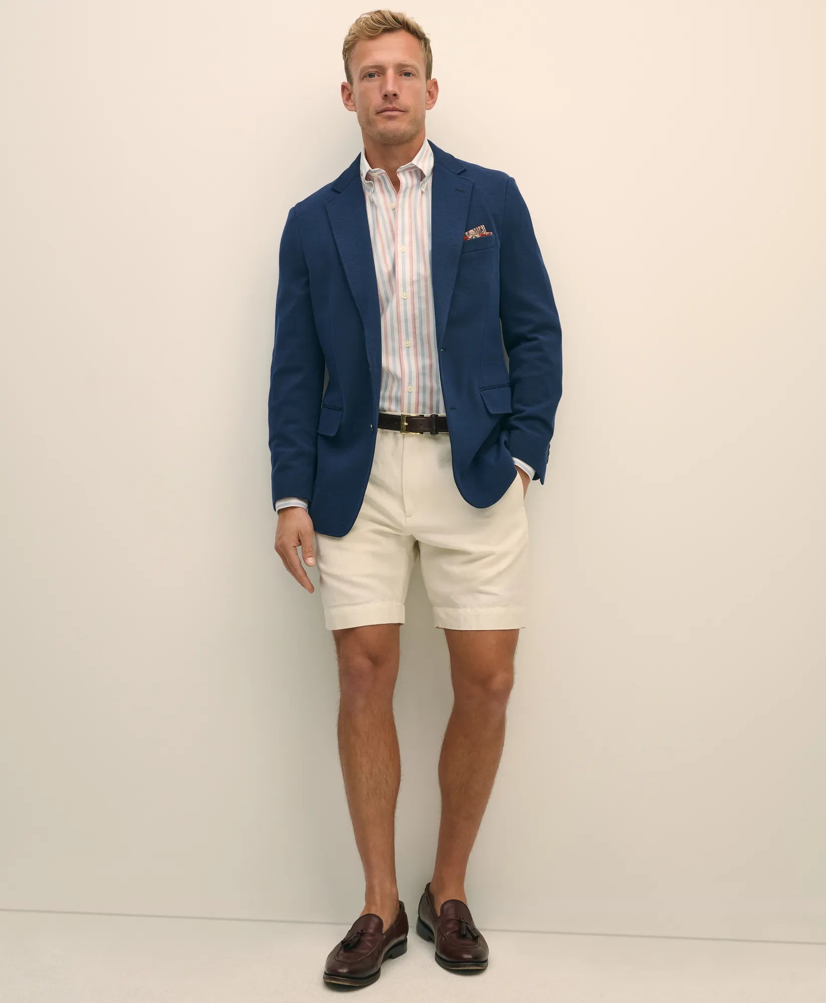 SPCT KNIT LTWT PIQ 2BSV CLASSIC NAVY SOL