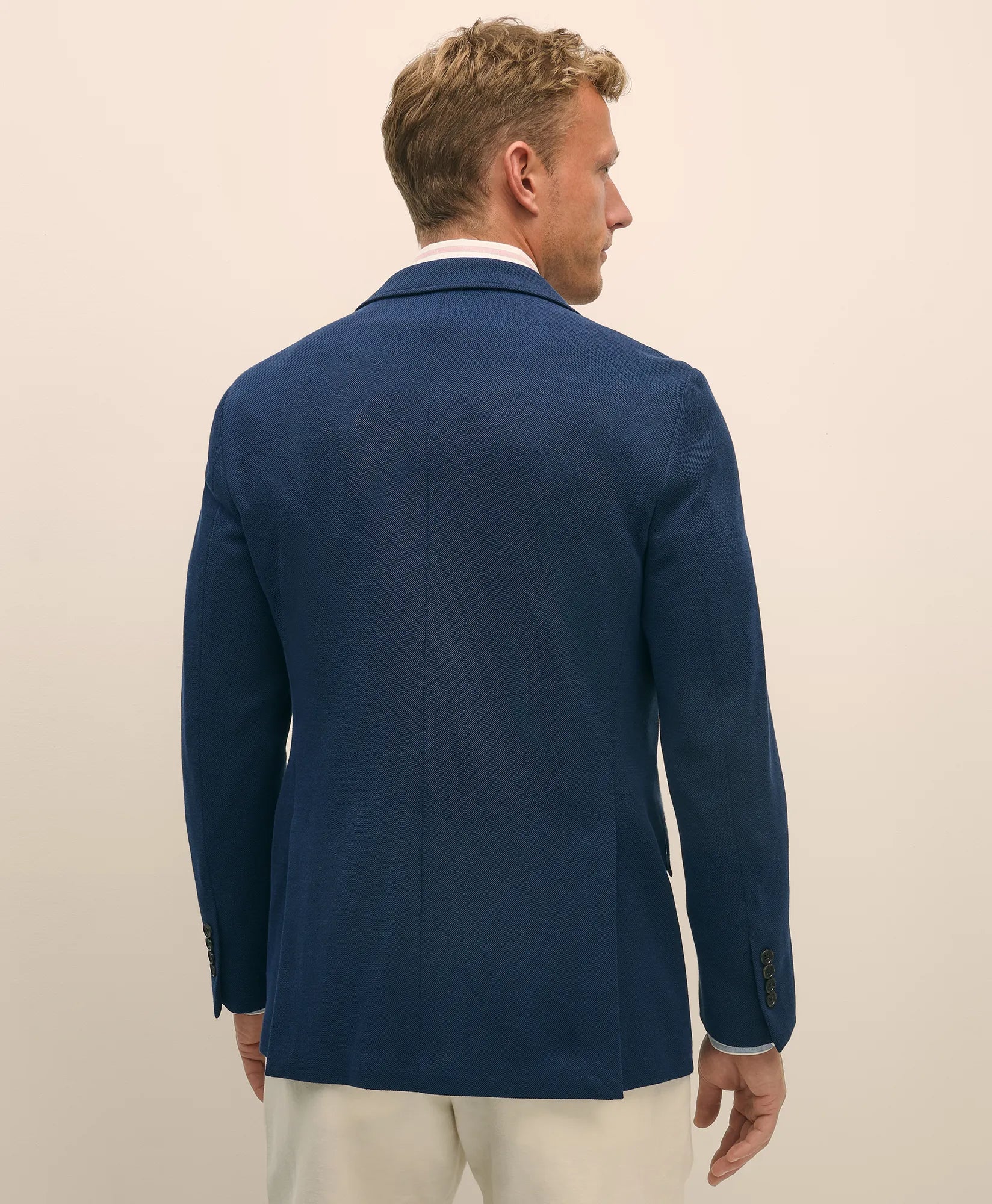 SPCT KNIT LTWT PIQ 2BSV CLASSIC NAVY SOL