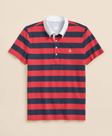 KNT SS STP VTG POLO NAVY/RED