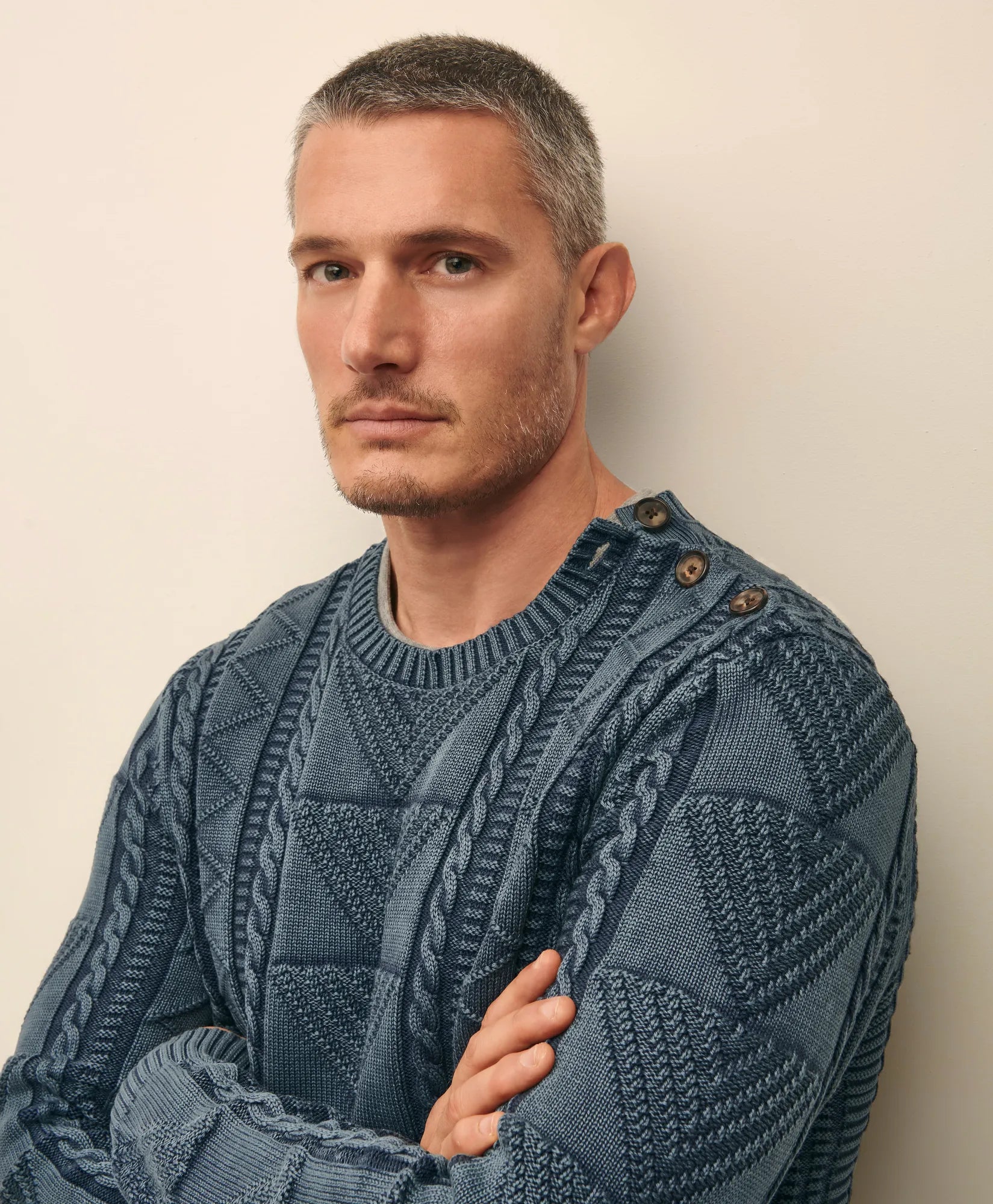 SWT INDIGO GANSEY CREW Navy Blazer