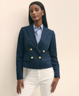 JKT CTN FAILLE DB CROP Navy Blazer