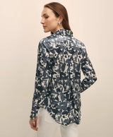 BLS SLK UTLTY FLRL LS BLUE/WHITE