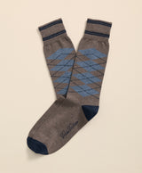 SOCK ML CTN TIPPED ARGYLE BrownBlue