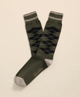 SOCK ML CTN TIPPED ARGYLE OliveBlk
