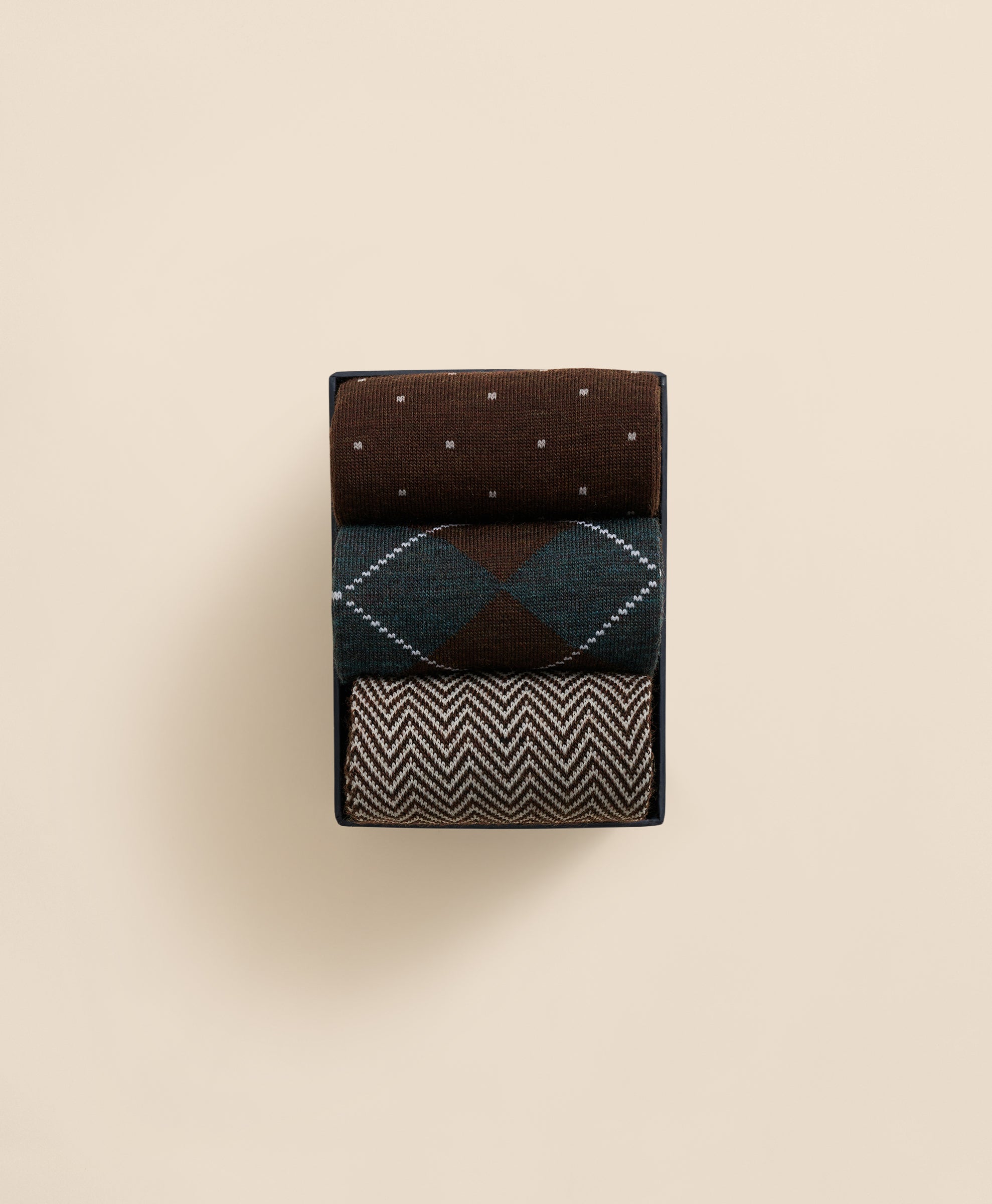 SOCK ML WL WARDROBE GIFT BOX BrownMulti