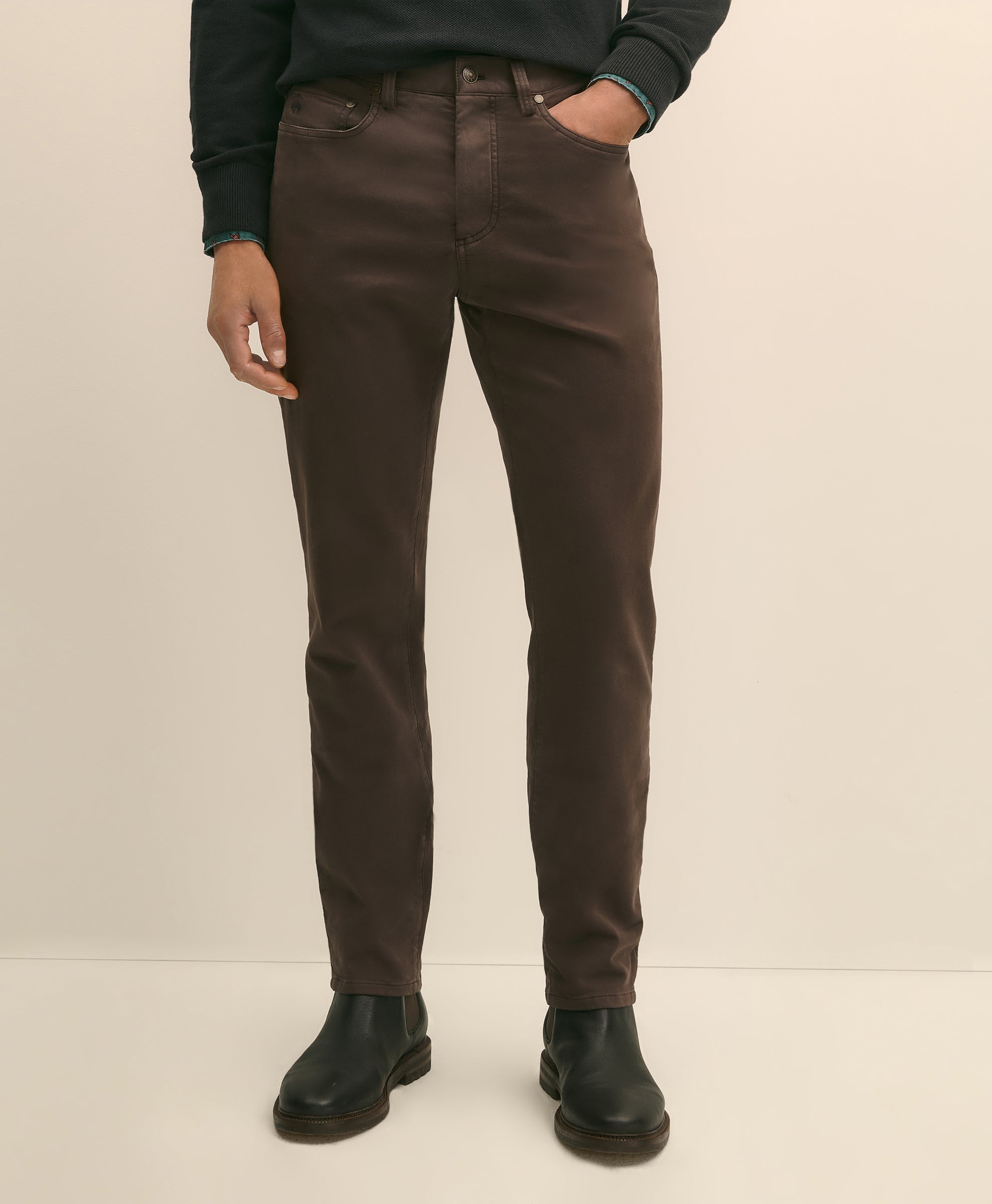 CBT RICHMOND 5 PKT PANT STRAIGHT BROWN
