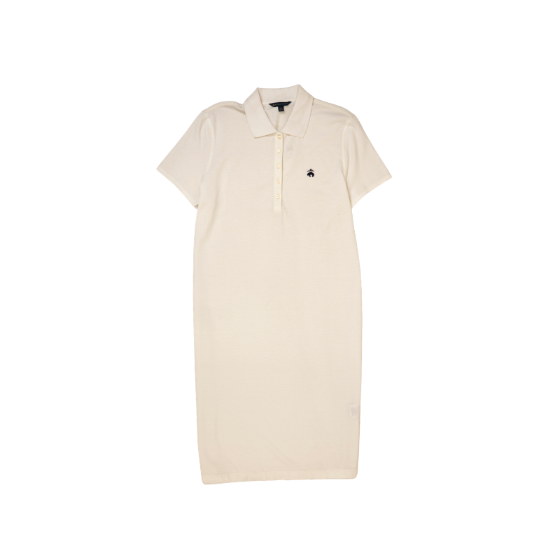 DRS KNT CTN PQ POLO SS White