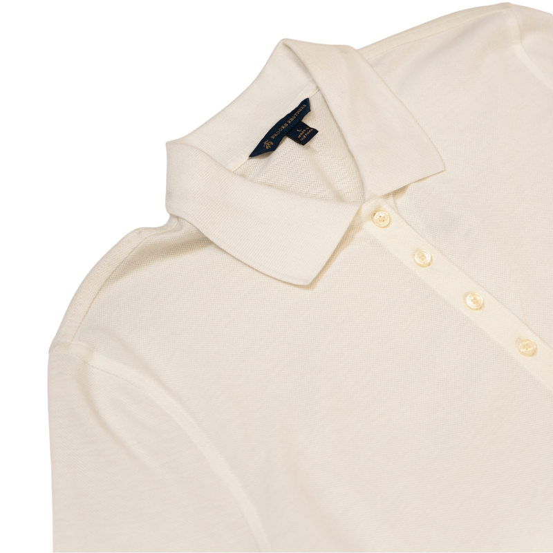 DRS KNT CTN PQ POLO SS White