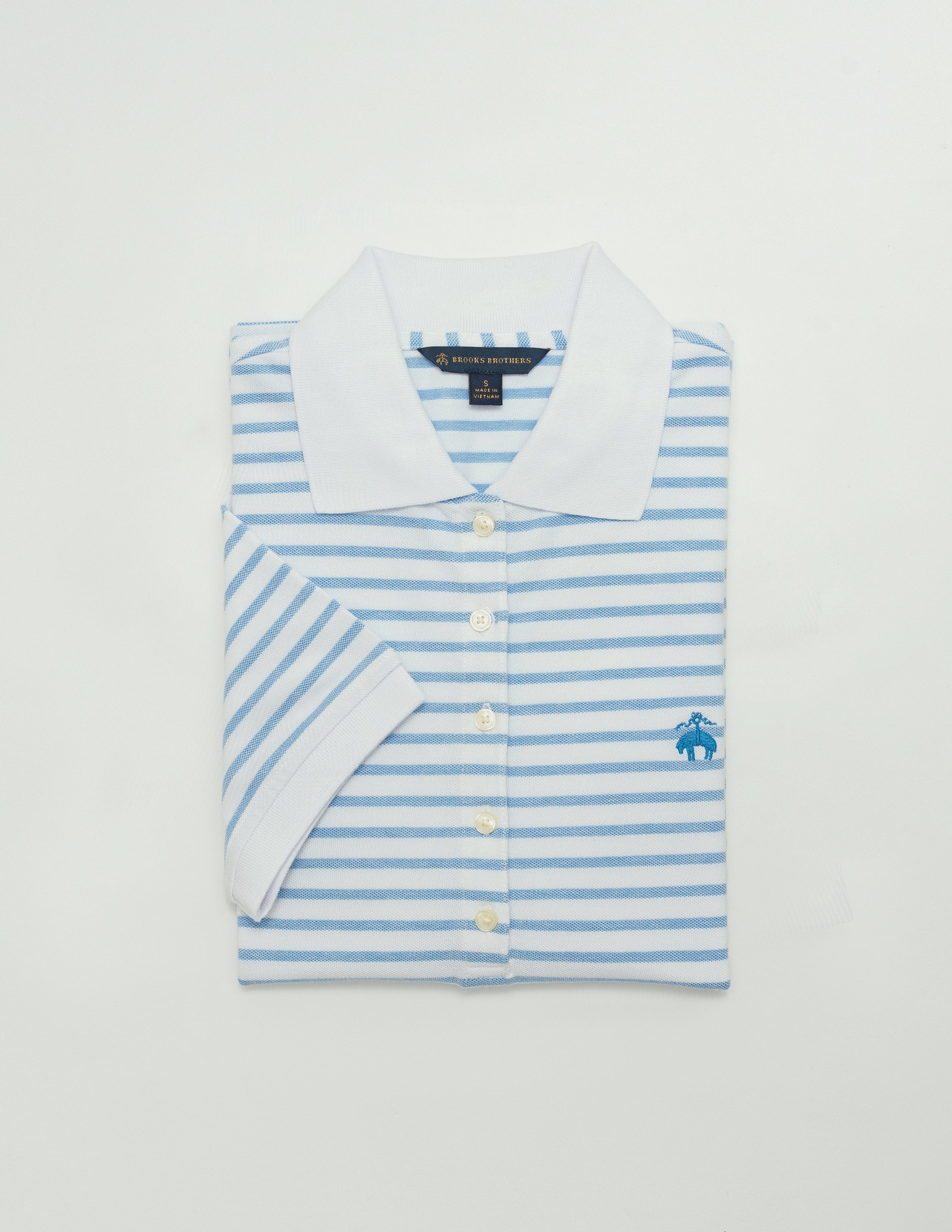 KNT OXFRD PQ STRP POLO SS Blue White Ox
