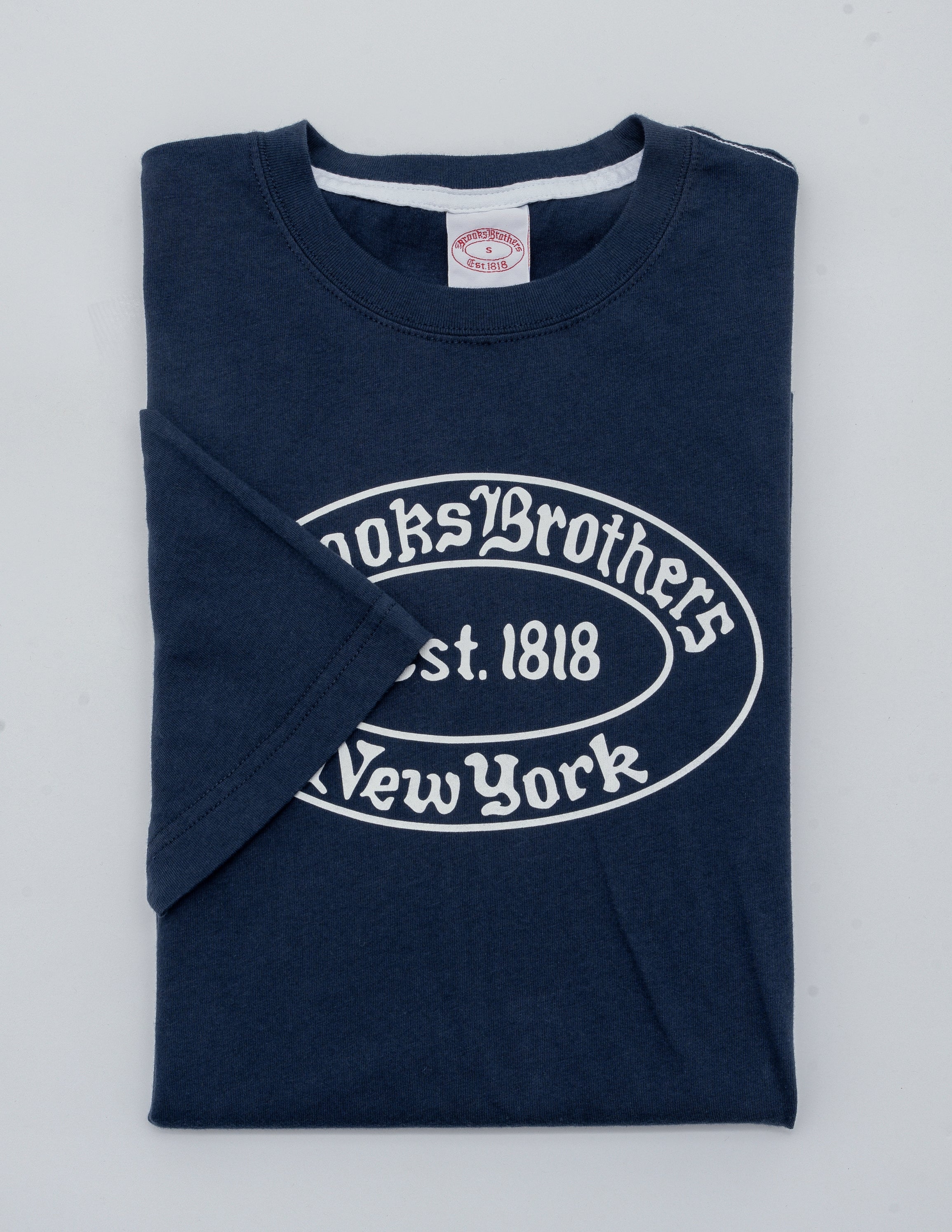 KNT CTN SS LABEL TEE NAVY