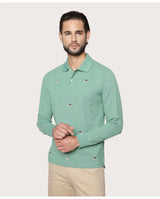 KNTFT BEAGLE EMB LS POLO SF GREEN MULTI