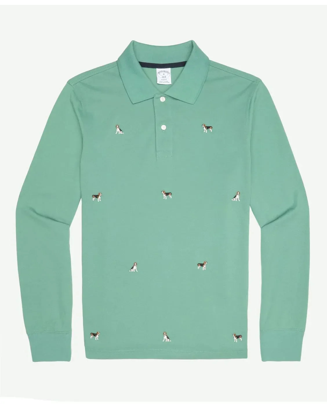 KNTFT BEAGLE EMB LS POLO SF GREEN MULTI