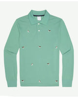 KNTFT BEAGLE EMB LS POLO SF GREEN MULTI