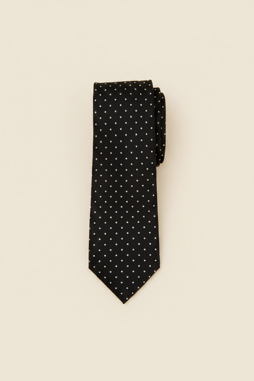 TIE WVN TWLL DOT BLACK