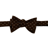 BOW TIE WVN TXT 4PTL SQ FLWR BROWN