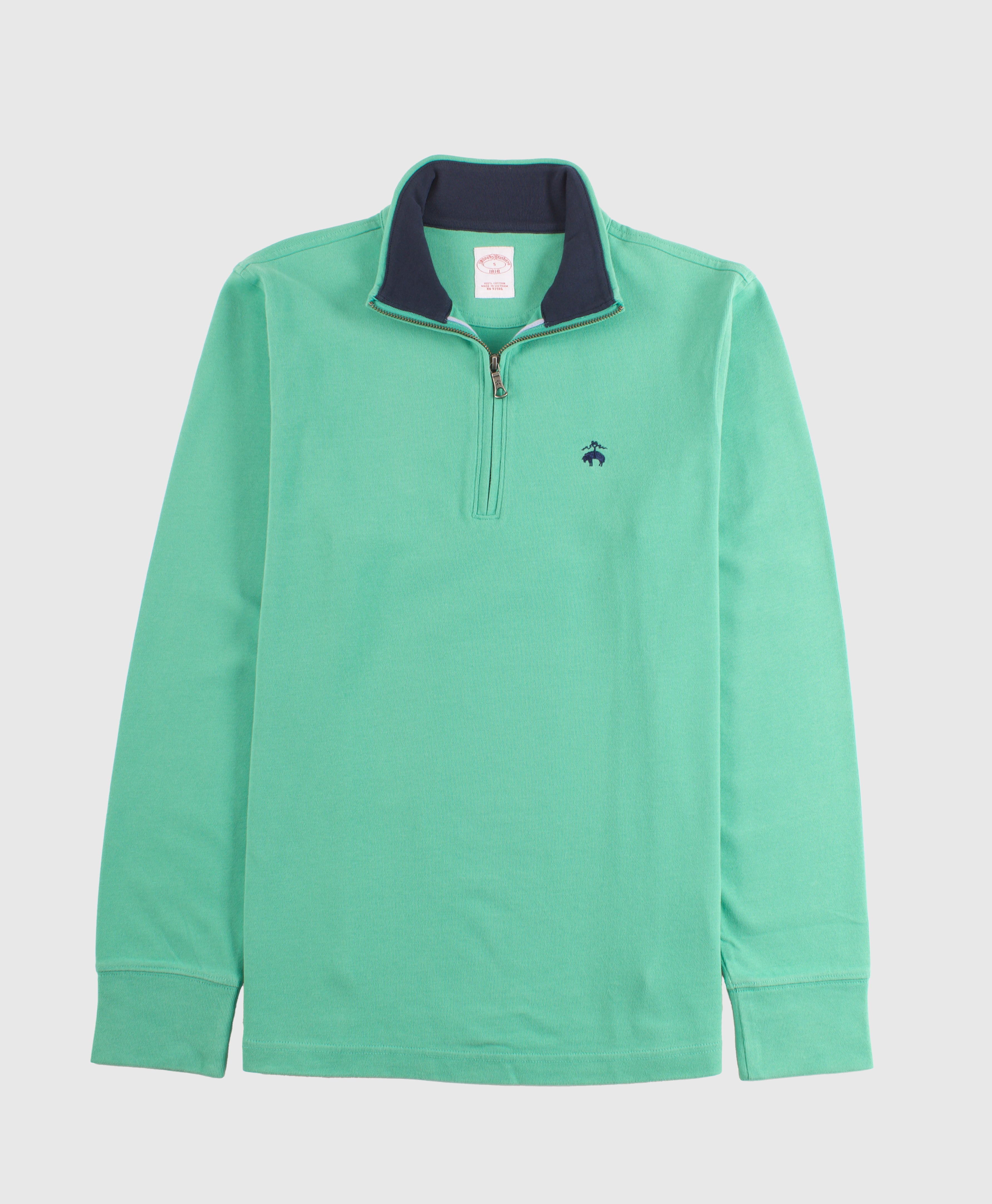 KNTFT SUEDED JSY OPN HEM HALF ZIP Gumdro