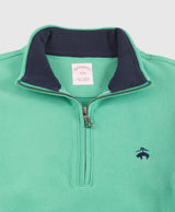 KNTFT SUEDED JSY OPN HEM HALF ZIP Gumdro
