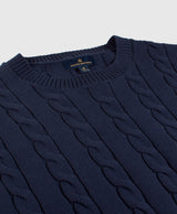 SWTFT CTN CABLE CREW WITH LOGO Navy Blaz