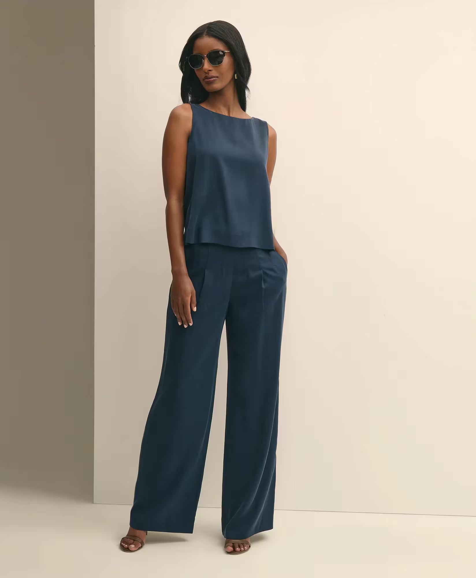 PNT LYCL WD LG SD ZIP Navy Blazer