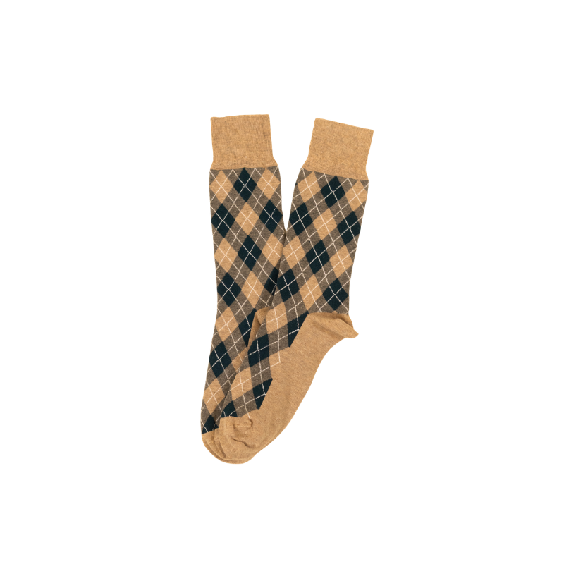 SOCK FTY CTN ARGYLE BEIGE