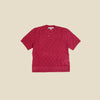 SWT WL BLND POINTELLE DIAMOND SHELL Red