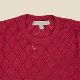 SWT WL BLND POINTELLE DIAMOND SHELL Red