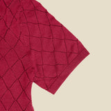 SWT WL BLND POINTELLE DIAMOND SHELL Red