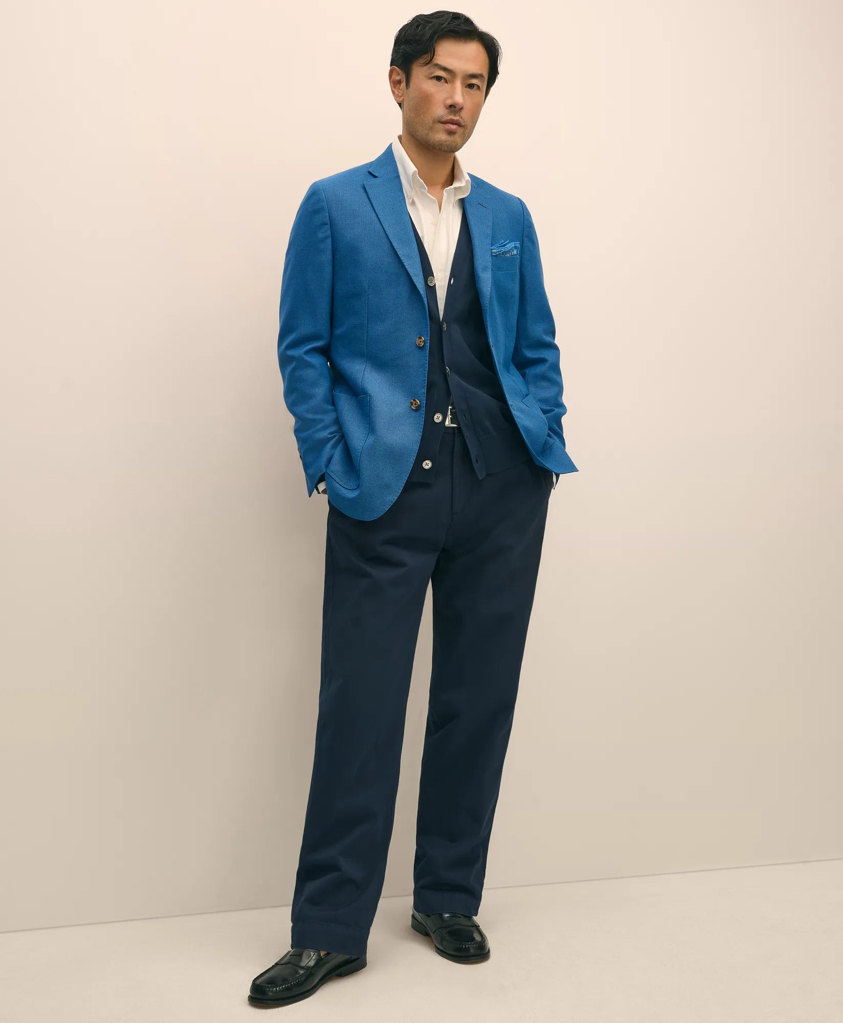 SPCT WL HOPSACK 2BSV SLIM BLUE