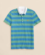 KNT SS STP VTG POLO GREEN/BLUE
