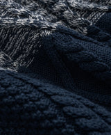 SWT COLOR BLOCK CABLE CREW Navy White St
