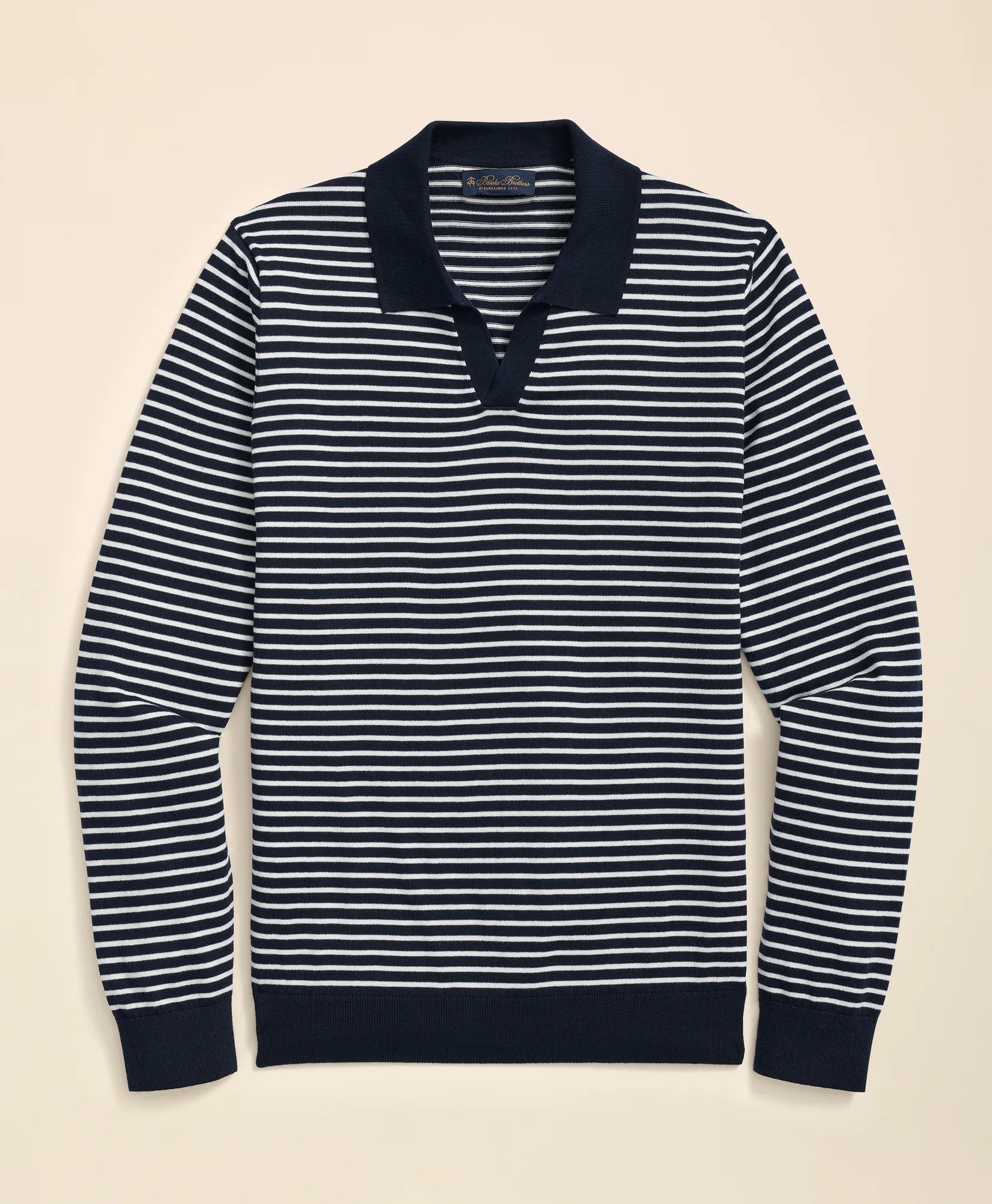 SWT MARINER BUTTONLESS LS POLO Navy Ivor