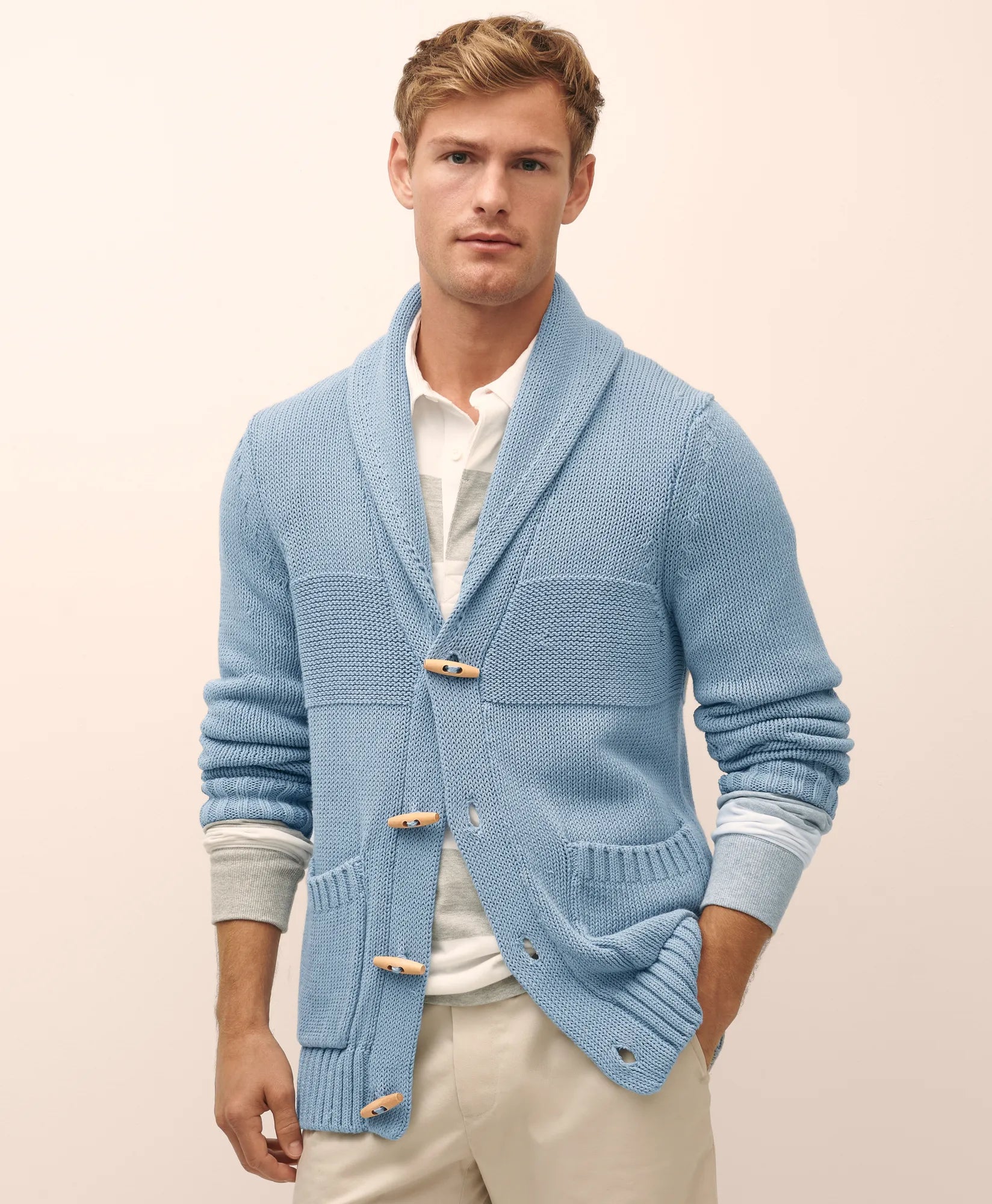 SWT TOGGLE CARDIGAN FadedDenim