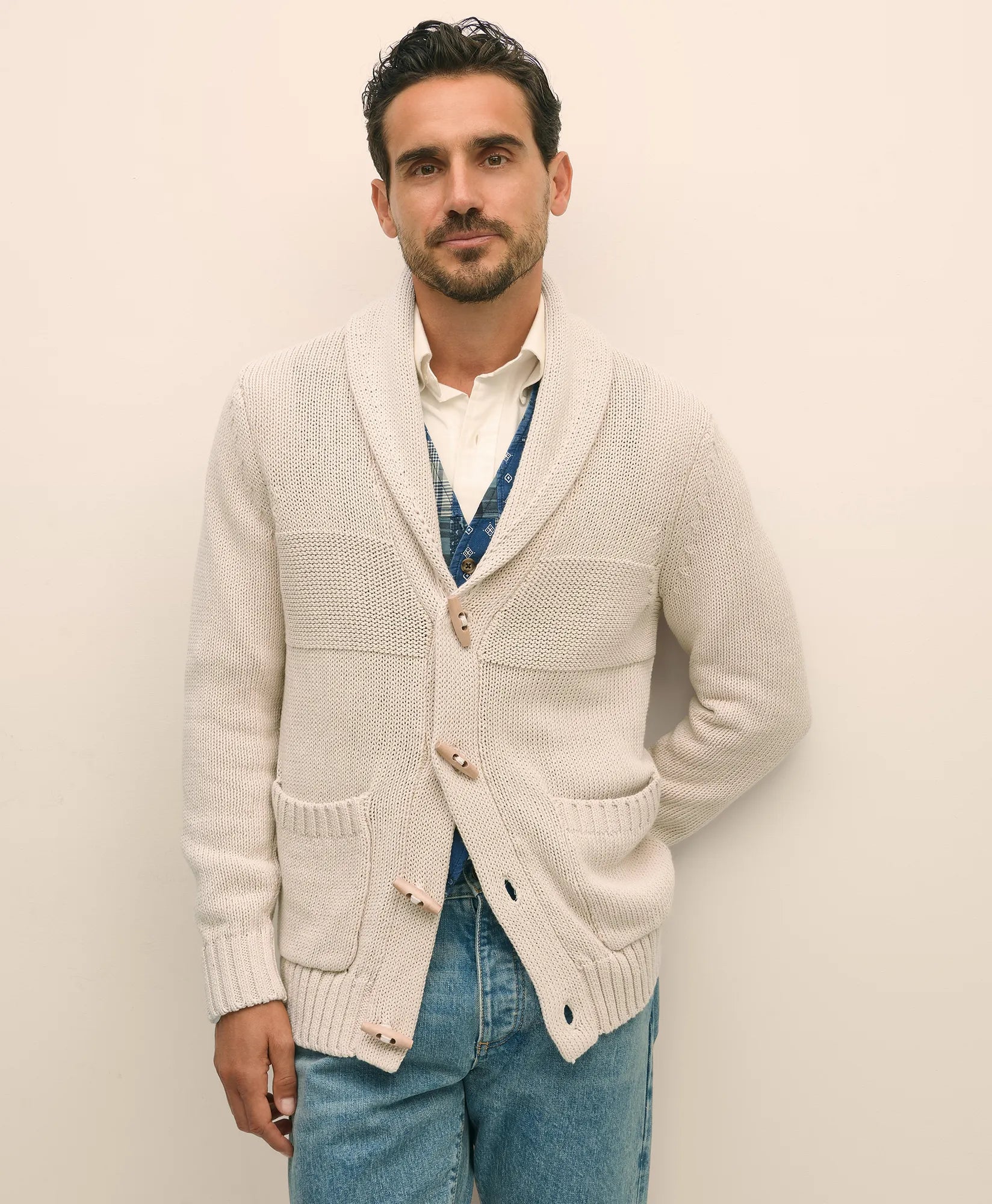 SWT TOGGLE CARDIGAN CREAM