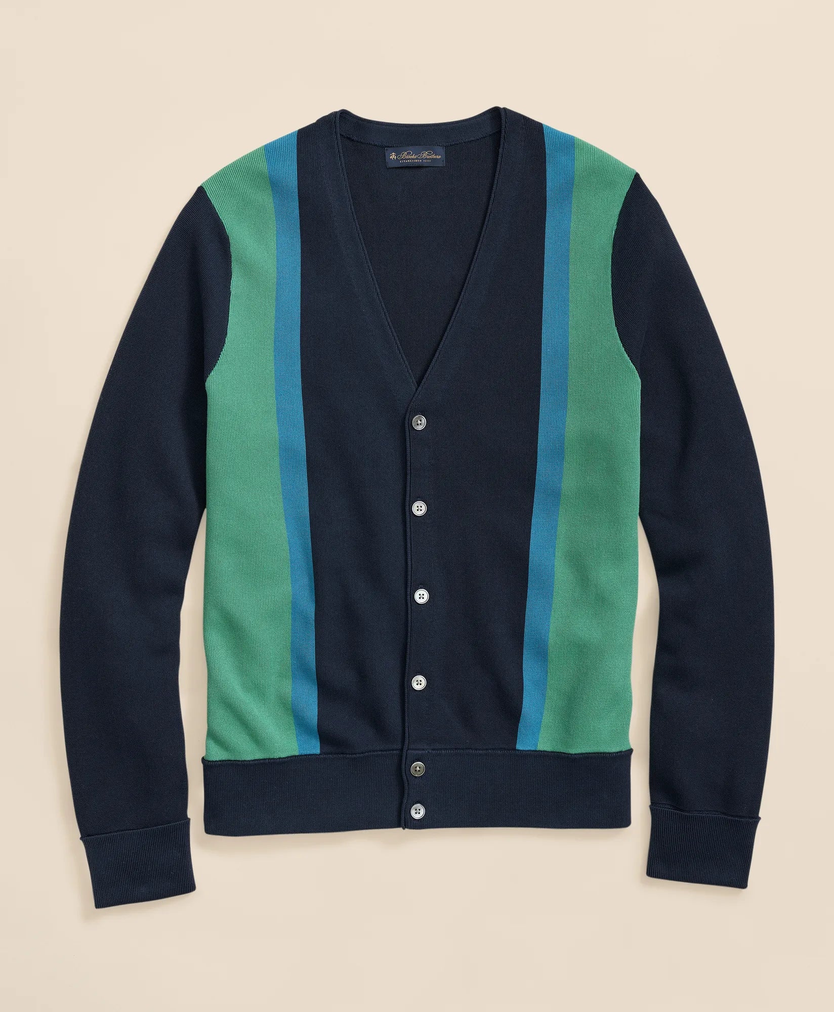 SWT CABANA LINKS CARDIGAN Navy/Green Str