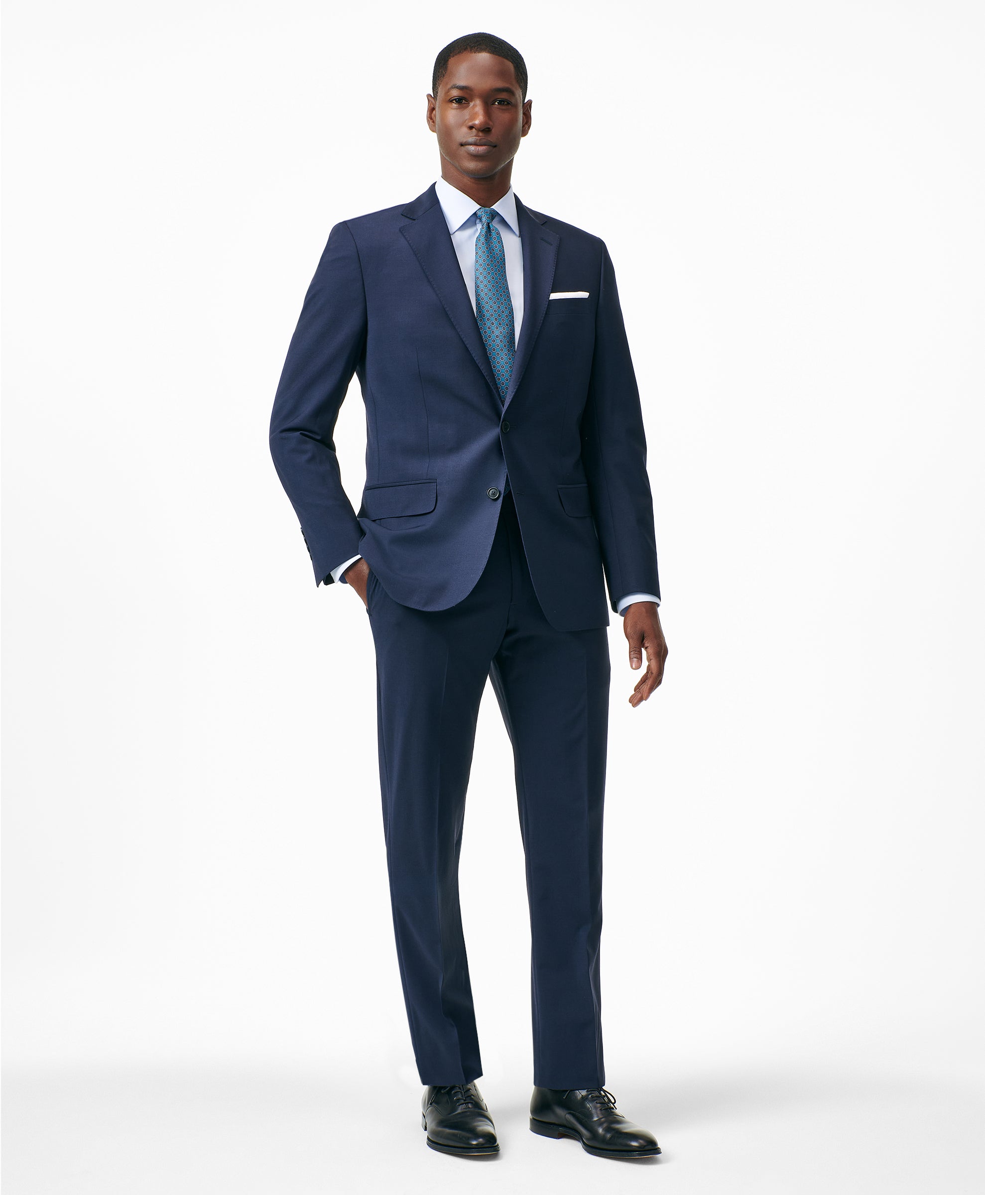 Classic-Fit Stretch Wool Blend Suit Pants