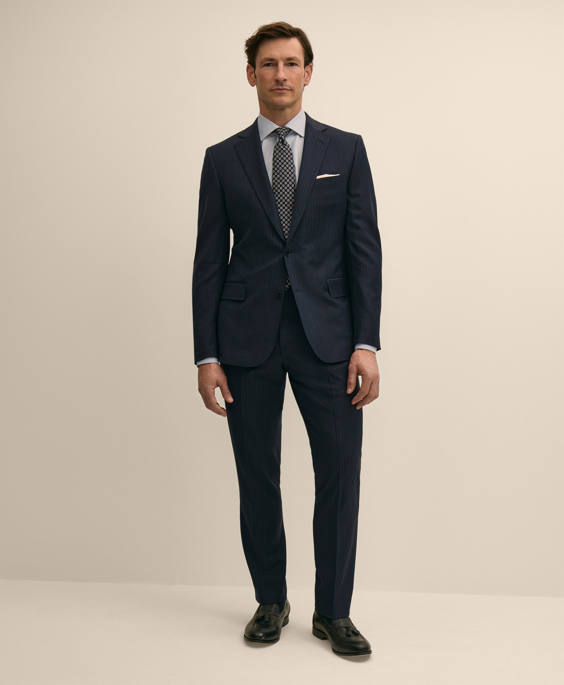 Classic-Fit Stretch Wool Blend Stripe Suit Jacket