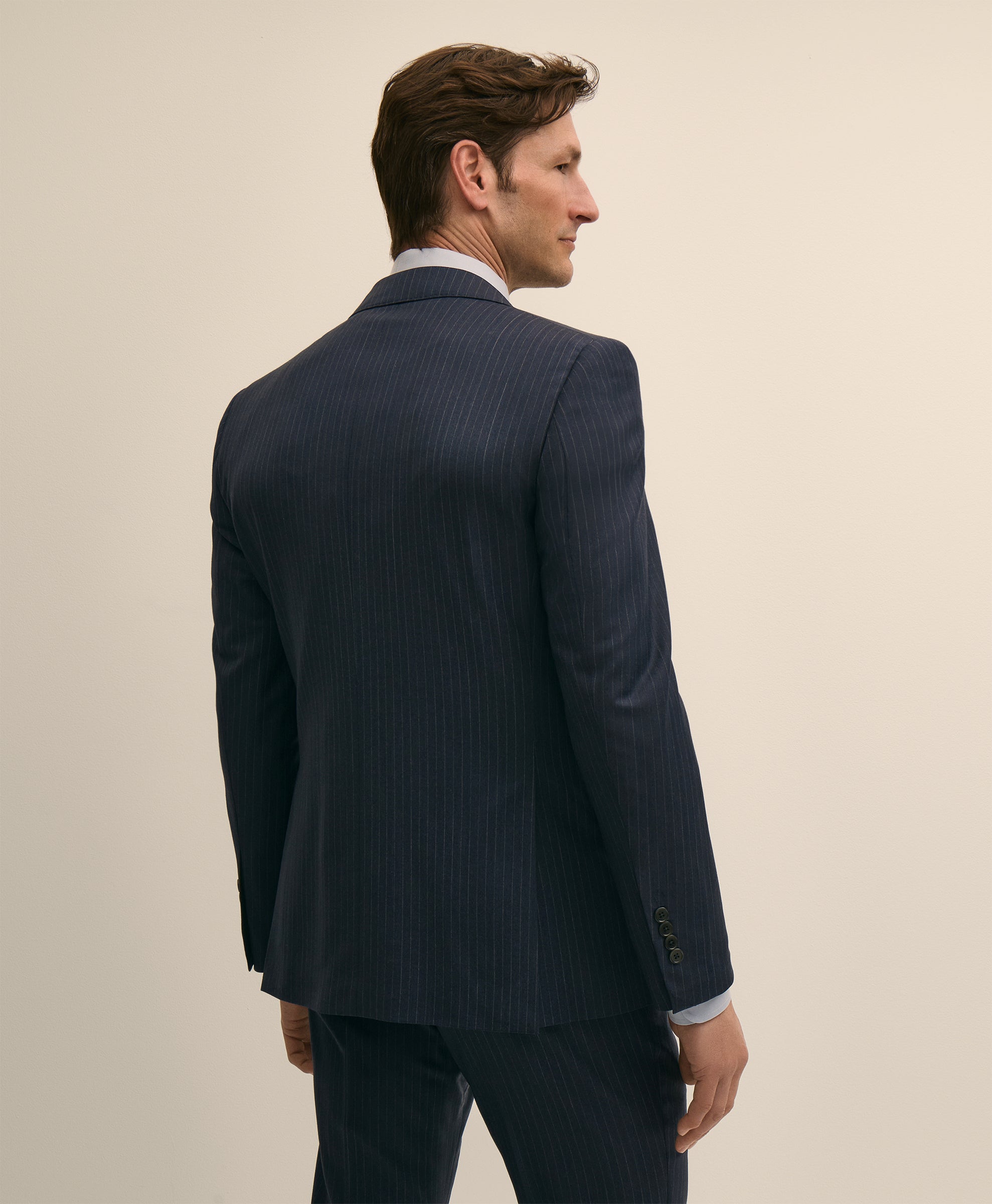 Classic-Fit Stretch Wool Blend Stripe Suit Jacket