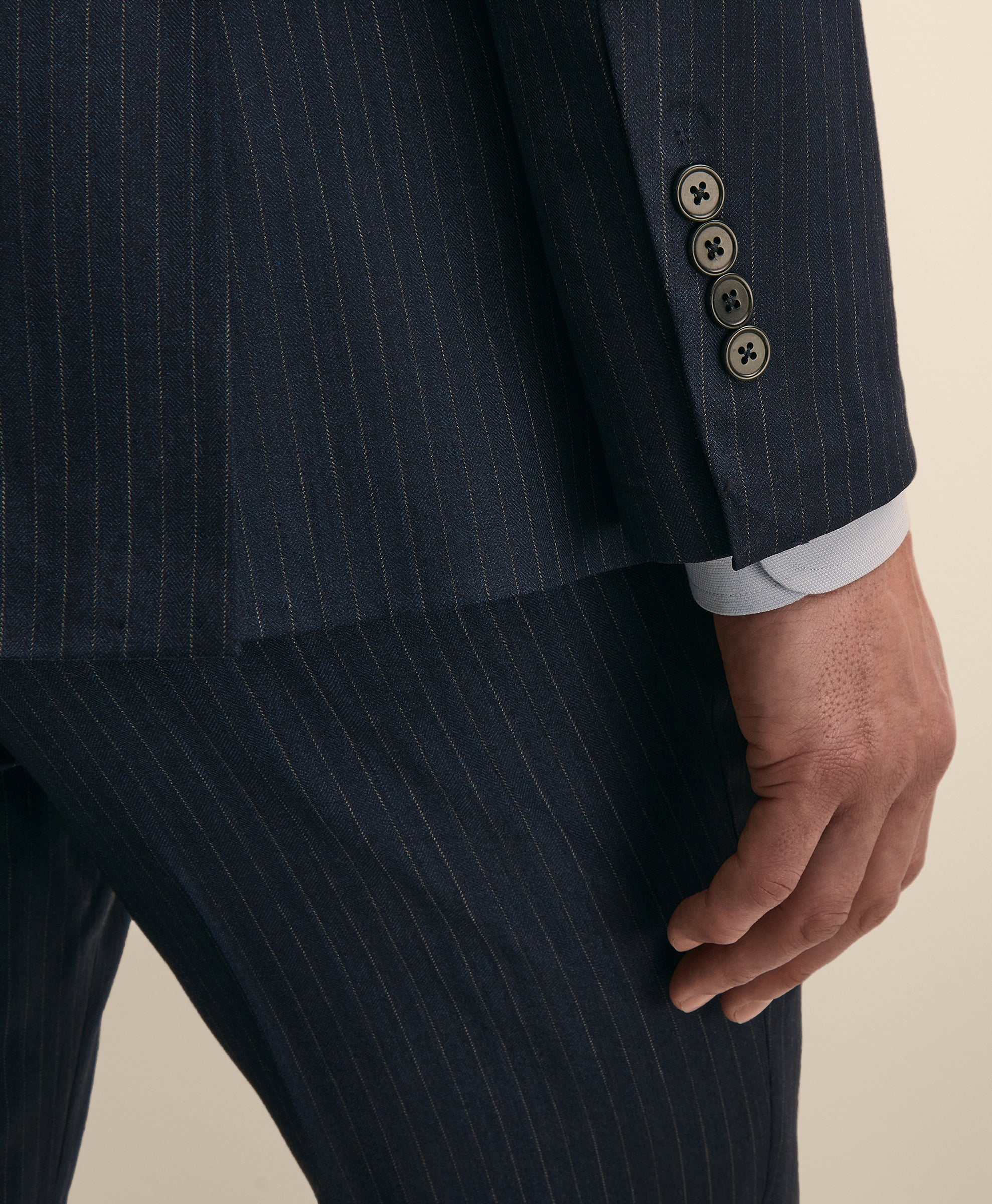 Classic-Fit Stretch Wool Blend Stripe Suit Jacket