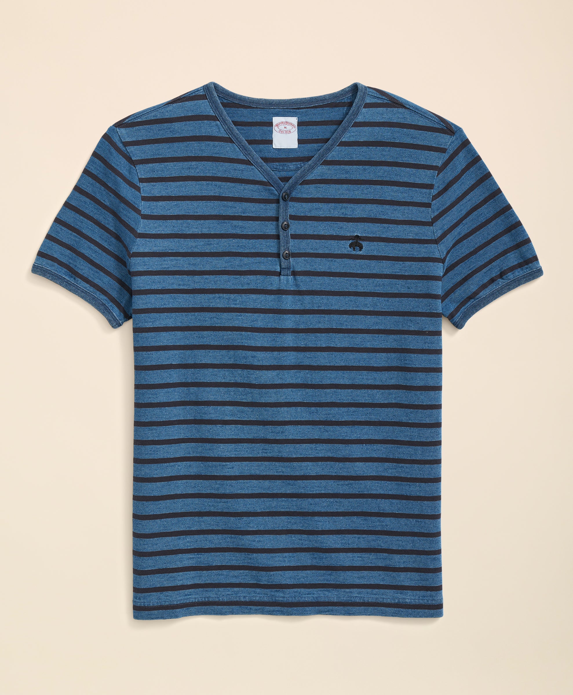 KNT SS INDIGO THIN STP TEE BLACK/INDIGO