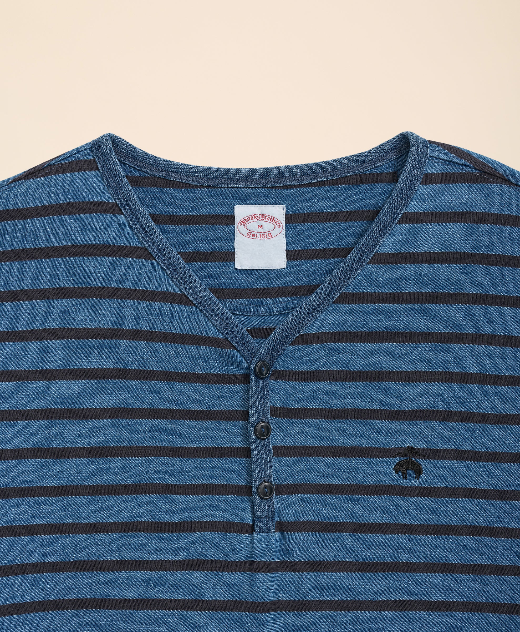 KNT SS INDIGO THIN STP TEE BLACK/INDIGO