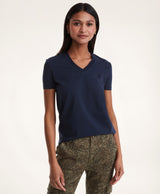 Stretch Cotton V-Neck T-Shirt