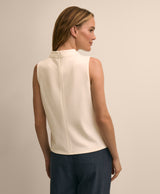 Cross-Neck Sleeveless Knit Top