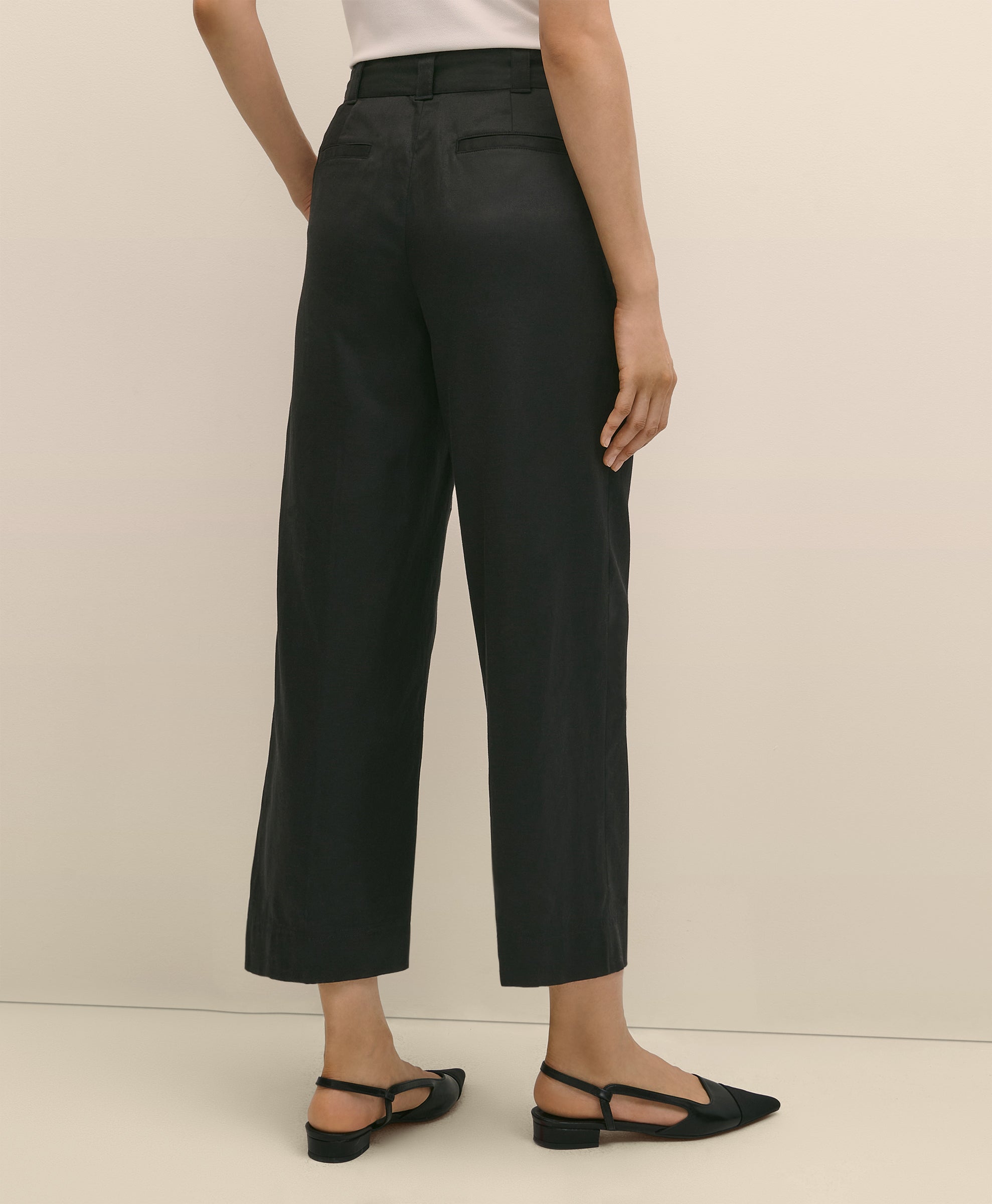 PNT TWLL LYCL BLND BELTED WD LG Black