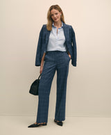 PNT PLAID TRSR BLUEMULTI