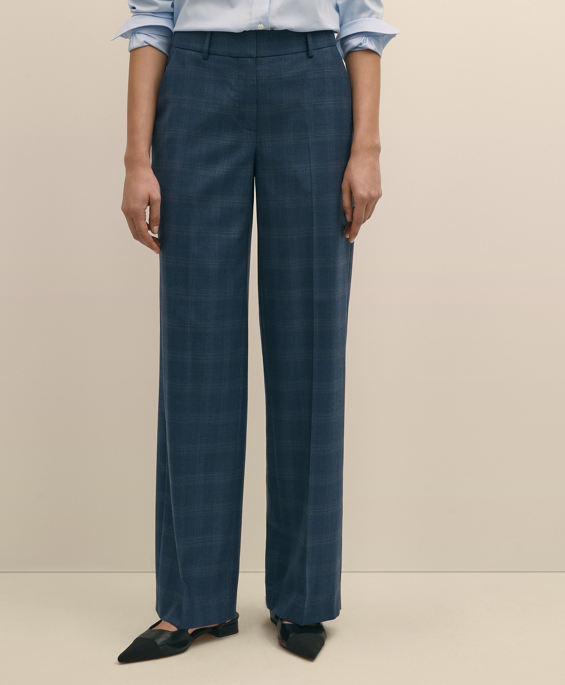 PNT PLAID TRSR BLUEMULTI