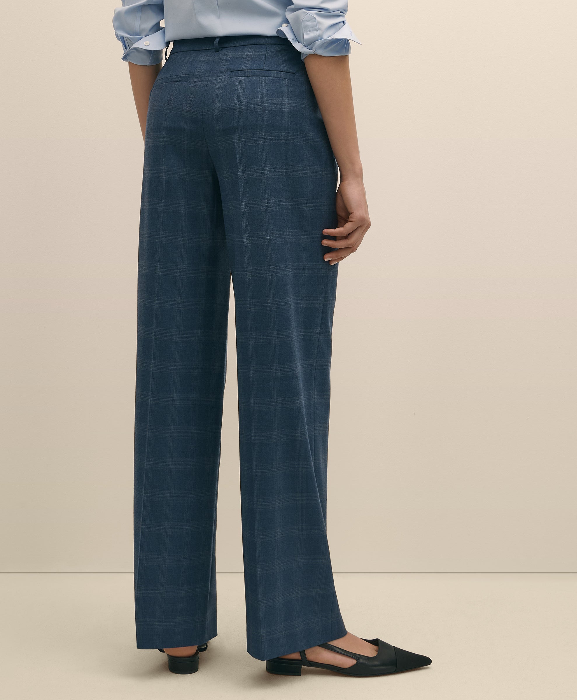 PNT PLAID TRSR BLUEMULTI