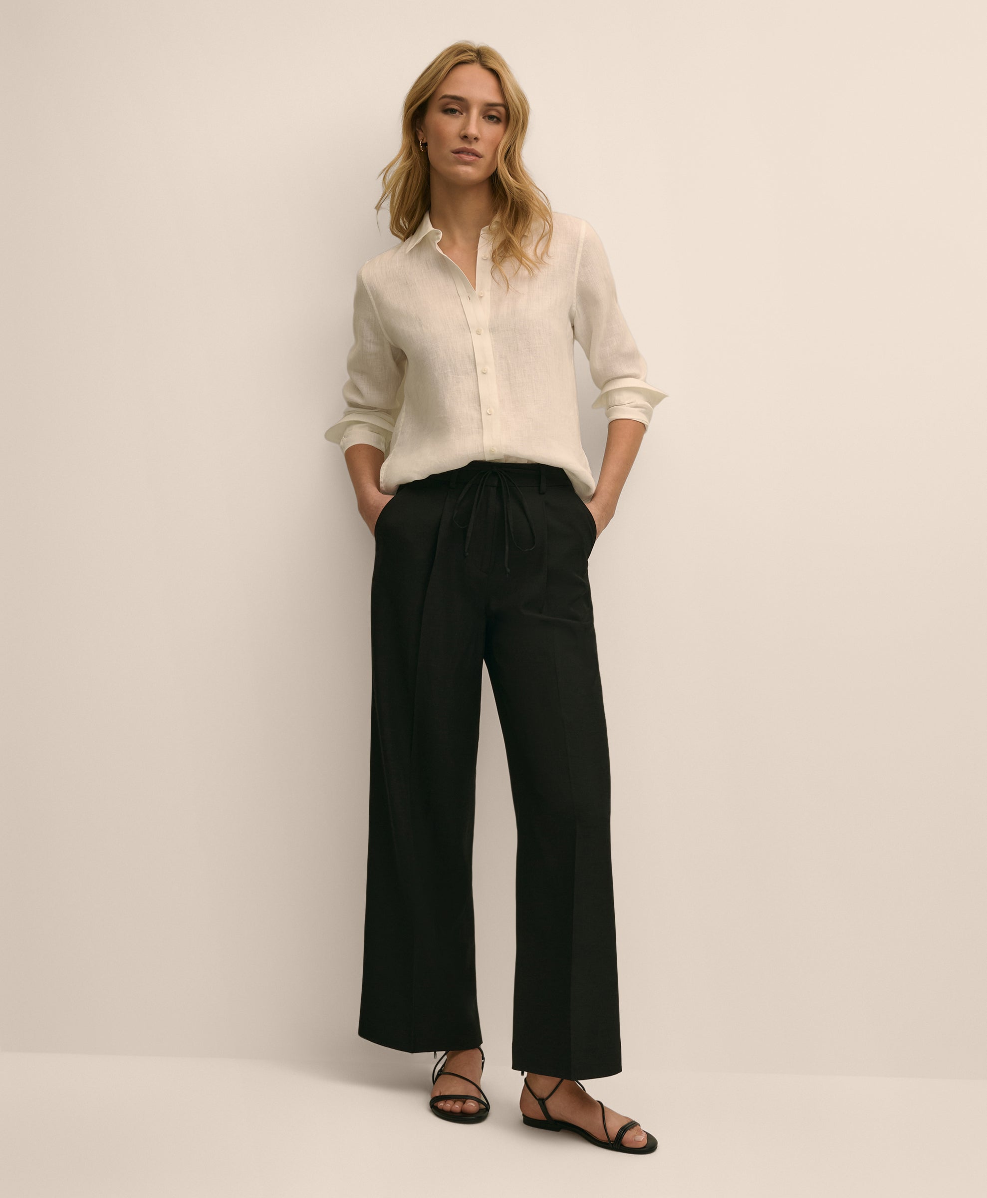 PNT LN VSCS TIE WAIST Black