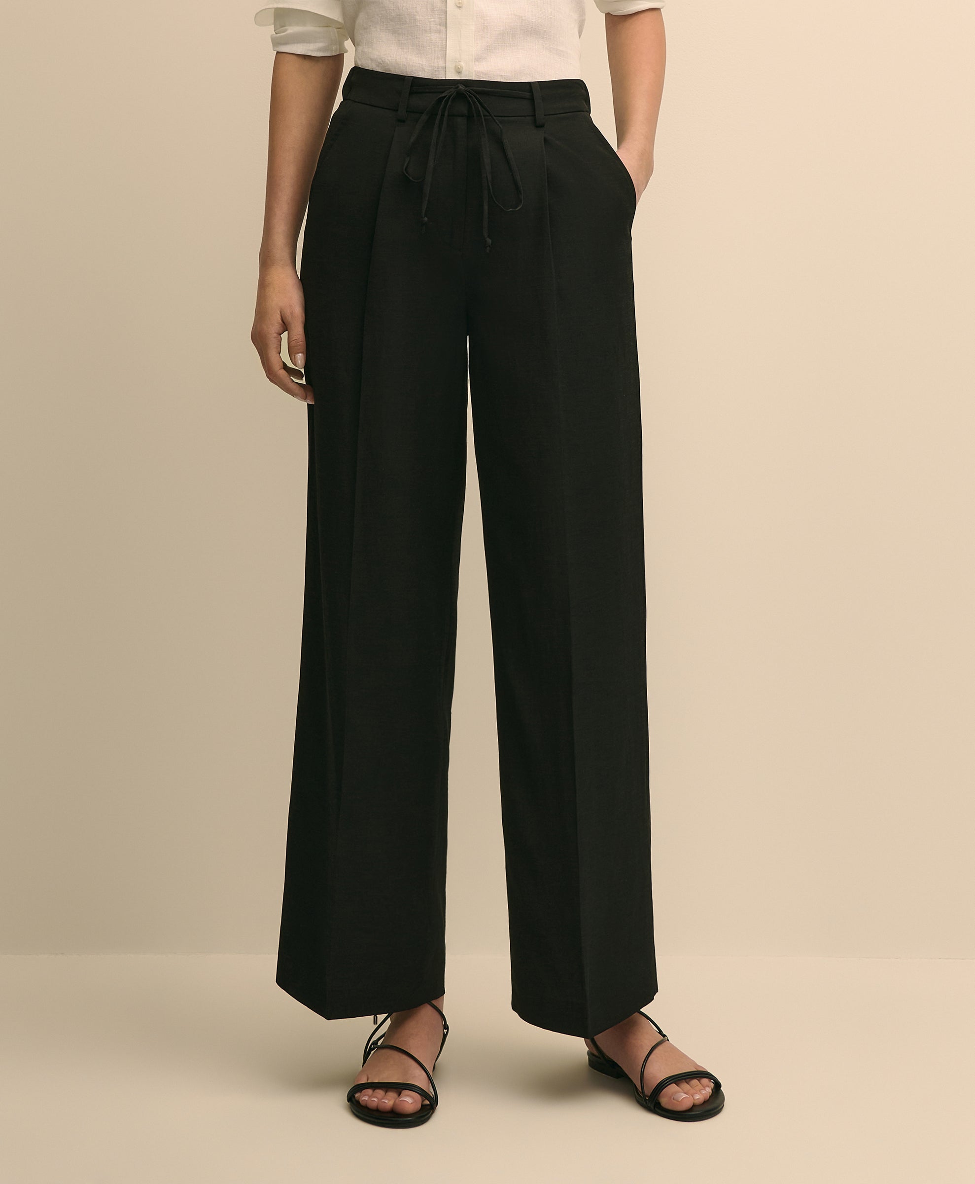 PNT LN VSCS TIE WAIST Black
